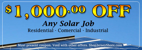 1000 dollars off any solar job in New Jersey residential, commercial and industrial