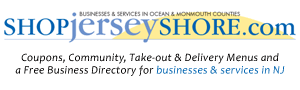 NJ coupons, community event calendar, food delivery menus and a free business directory for the Jersey Shore